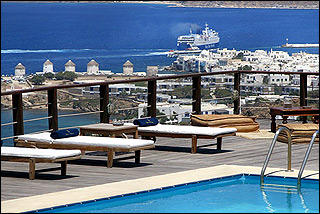 Tharroe of Mykonos Pool Morning View